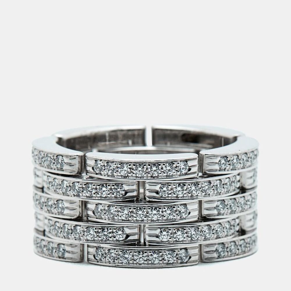 Cartier Maillon Panthere Diamonds 18K White Gold Ring 52 - Picture 2 of 7